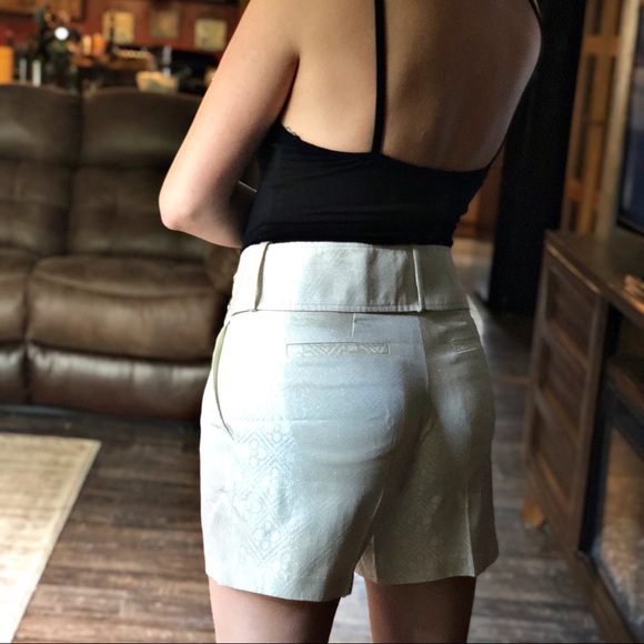 Pink Tartan High Waisted Cream Sparkly Shorts NWT - Picture 2 of 6